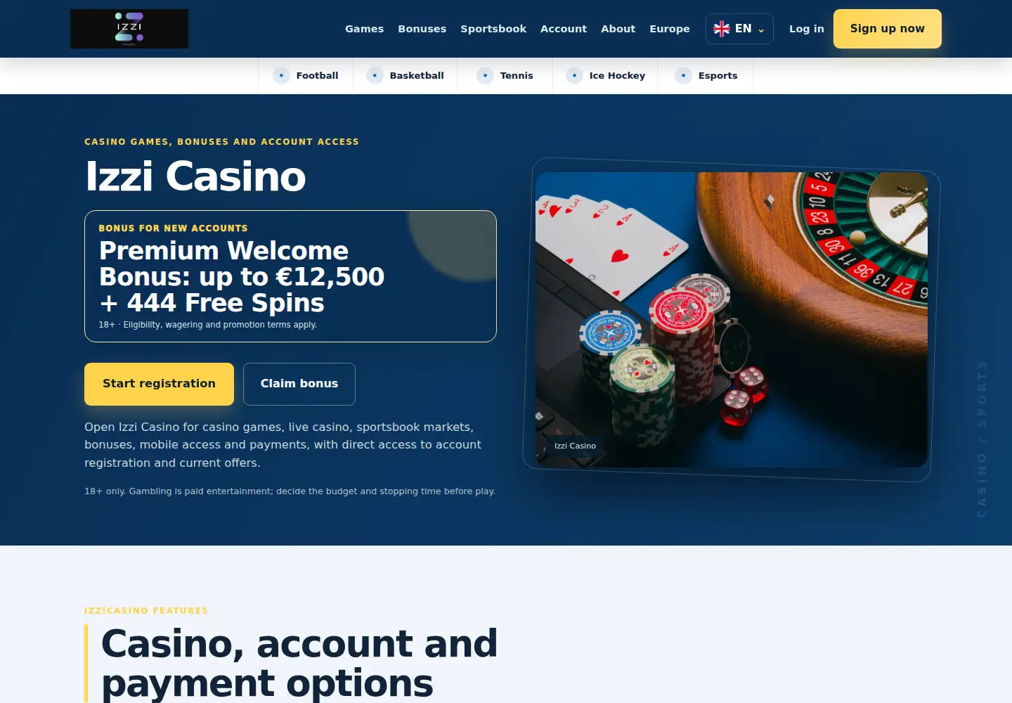 Screenshot of izzicasino.eu