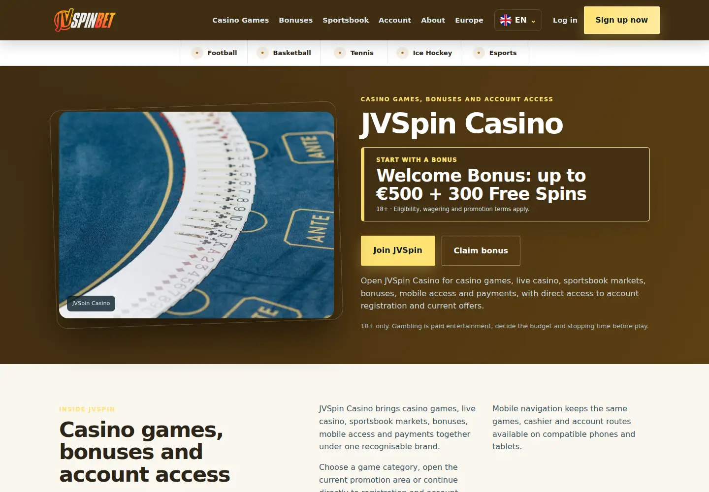 Screenshot of jvspin.eu