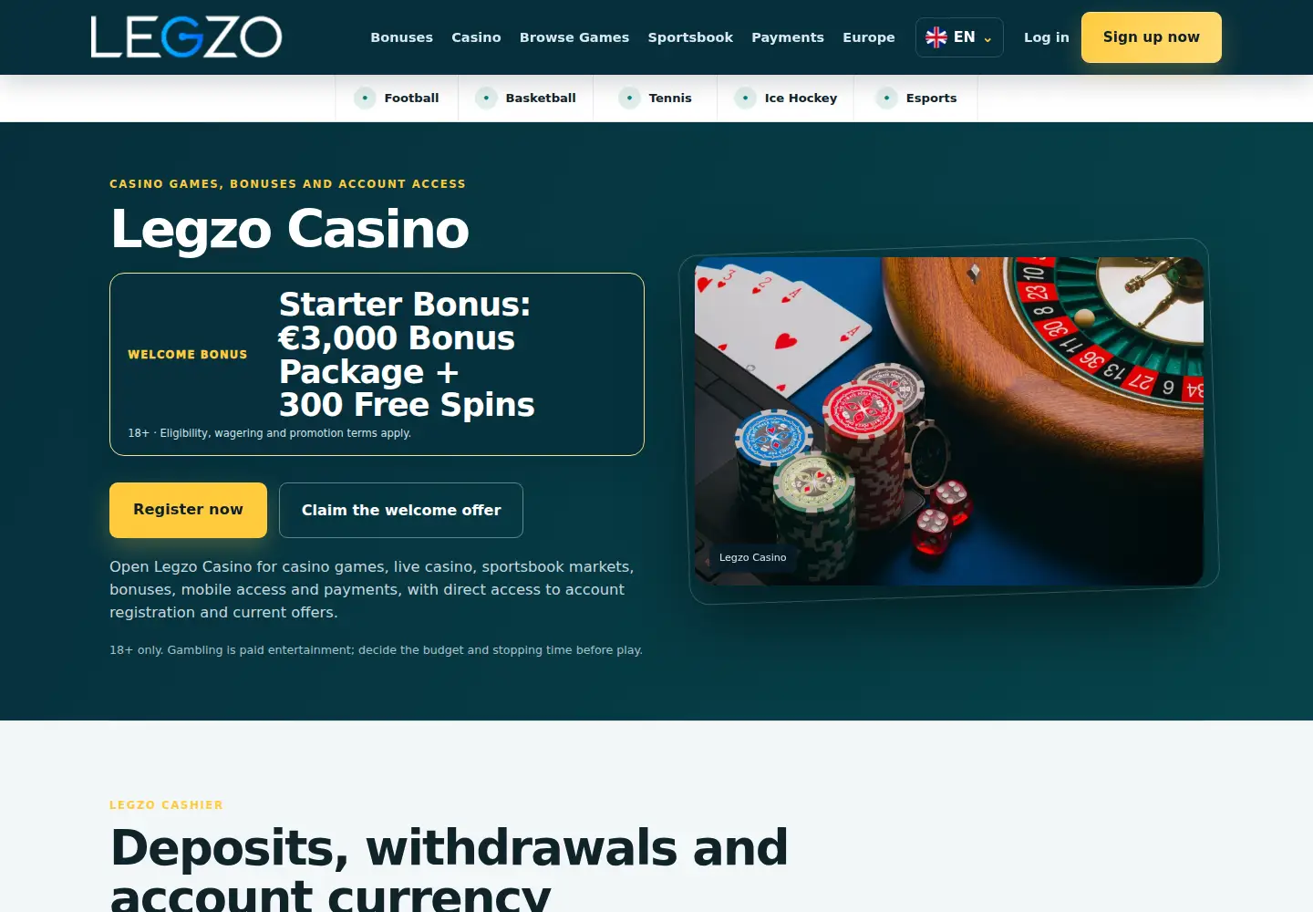 Screenshot of legzo.eu
