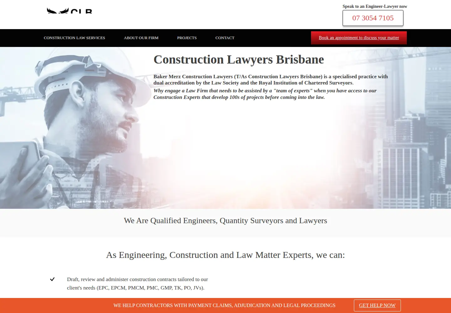 Screenshot of constructionlawyersbrisbane.com.au