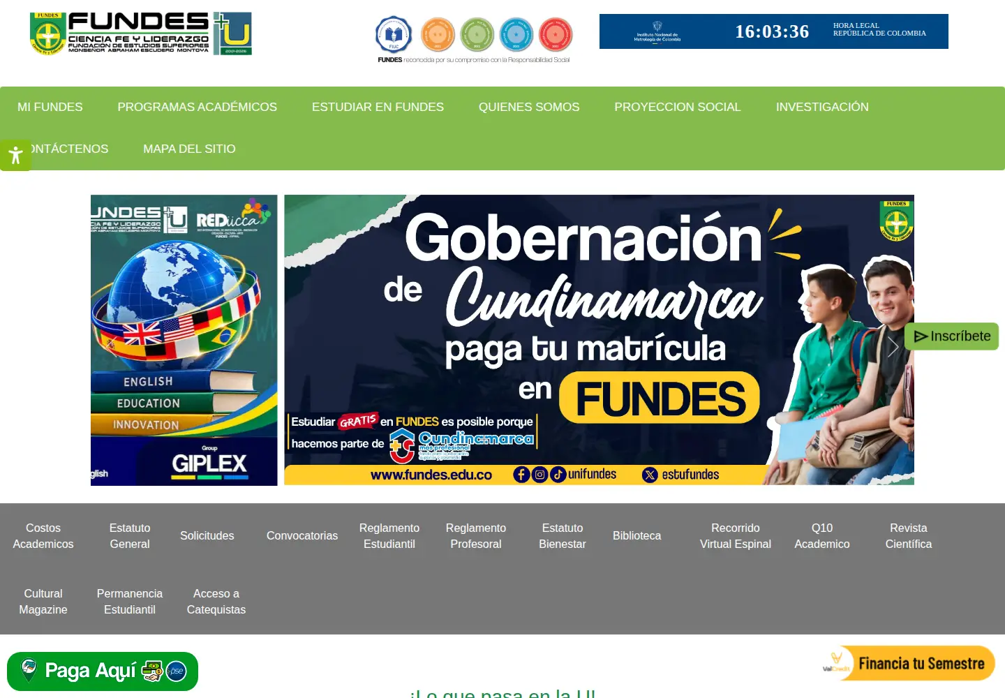 Screenshot of fundes.edu.co