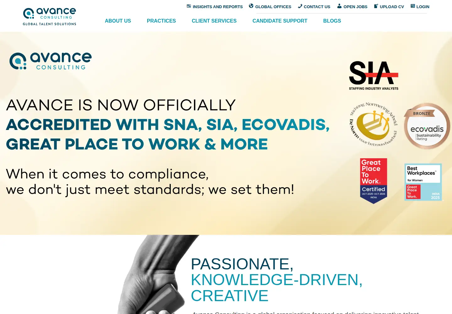 Captured homepage of avanceservices.com in the current scan