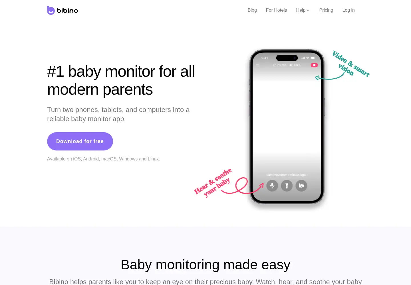 Captured homepage of bibinoapp.com in the current scan