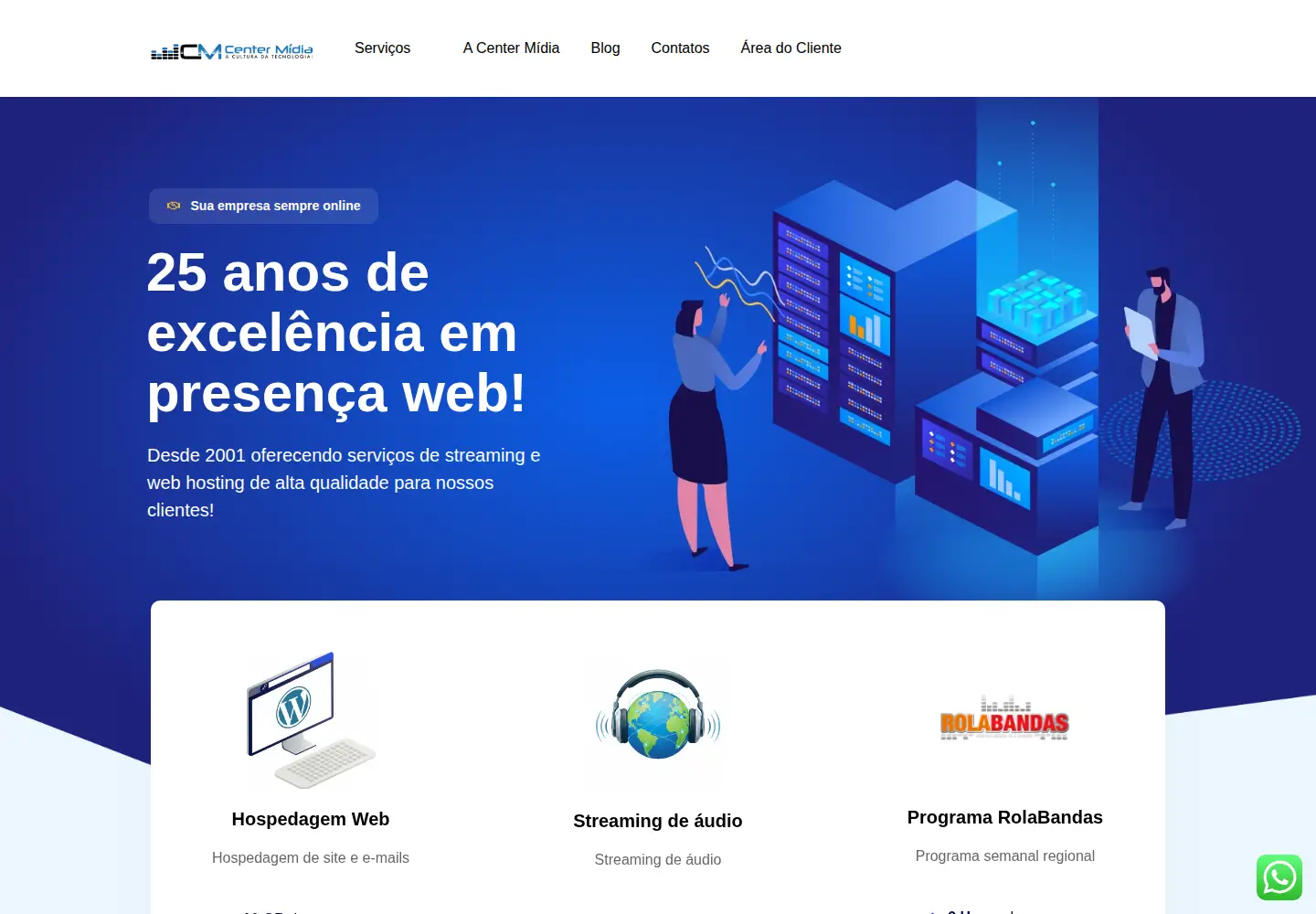 Captured homepage of centermidia.com in the current scan