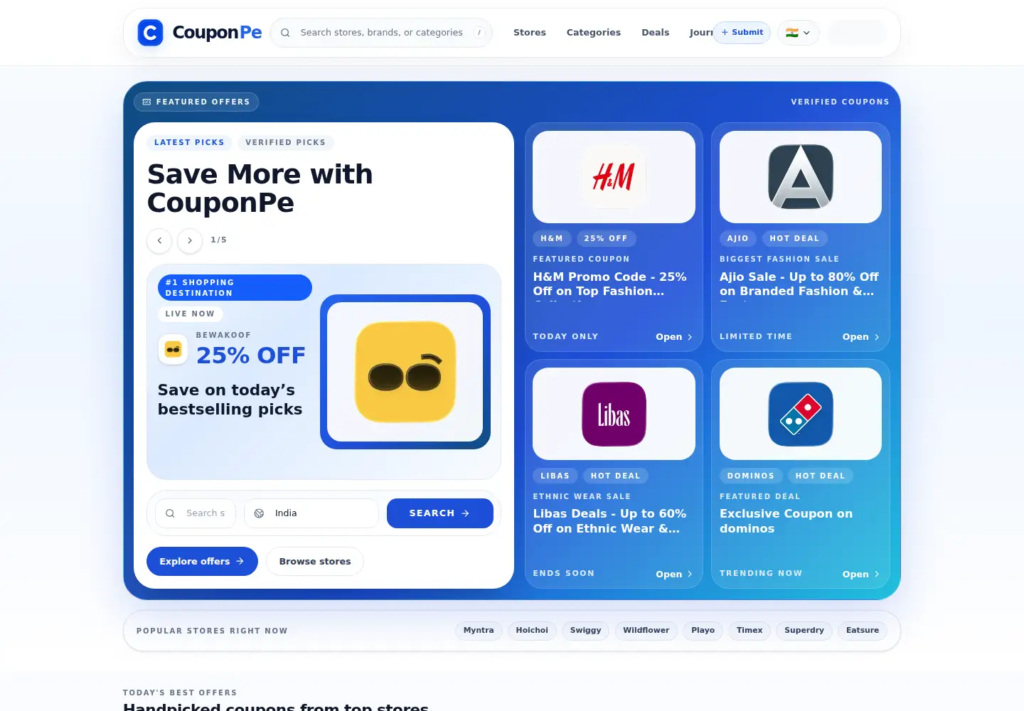 Screenshot of couponpe.com