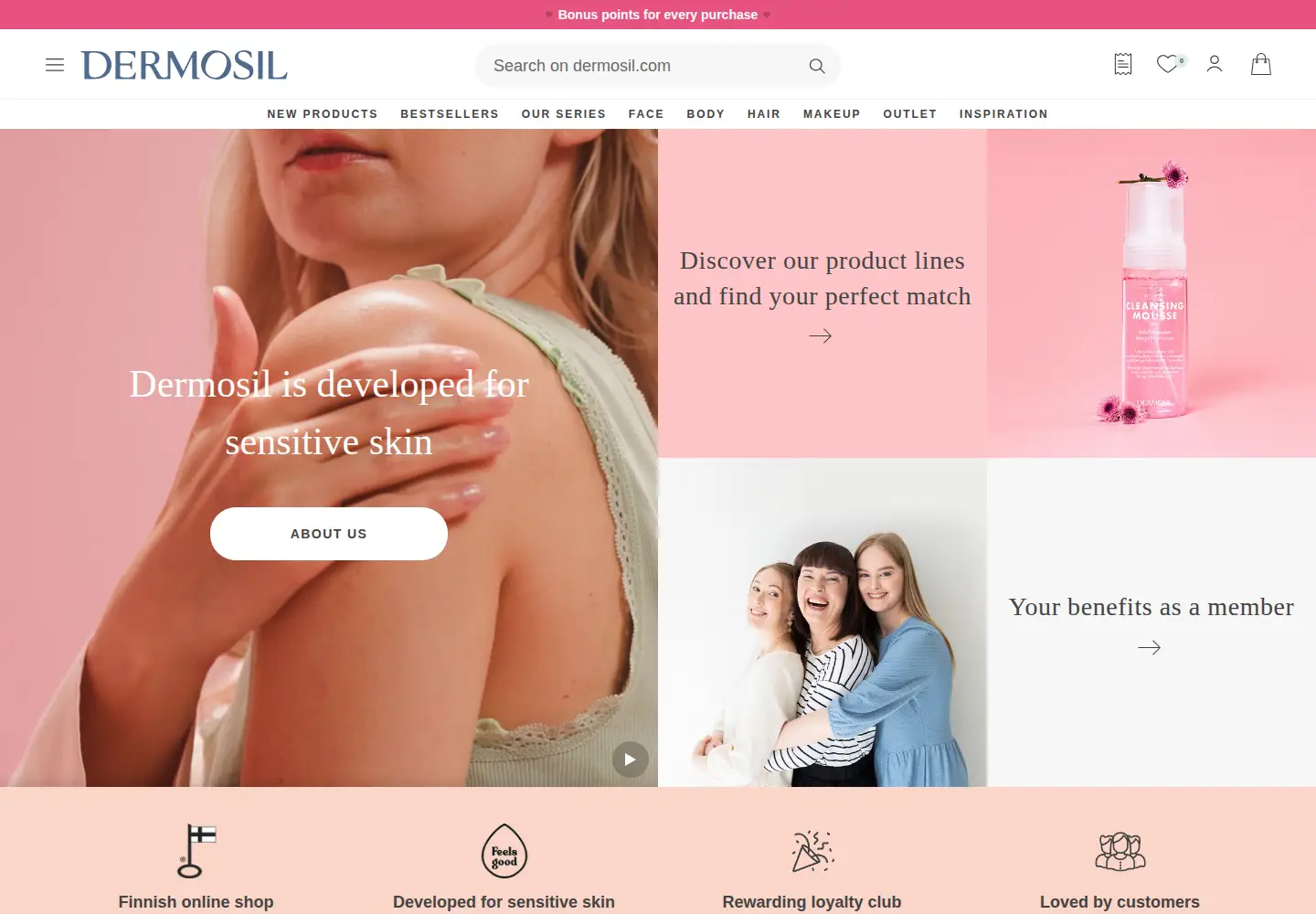 Captured homepage of dermosil.com in the current scan