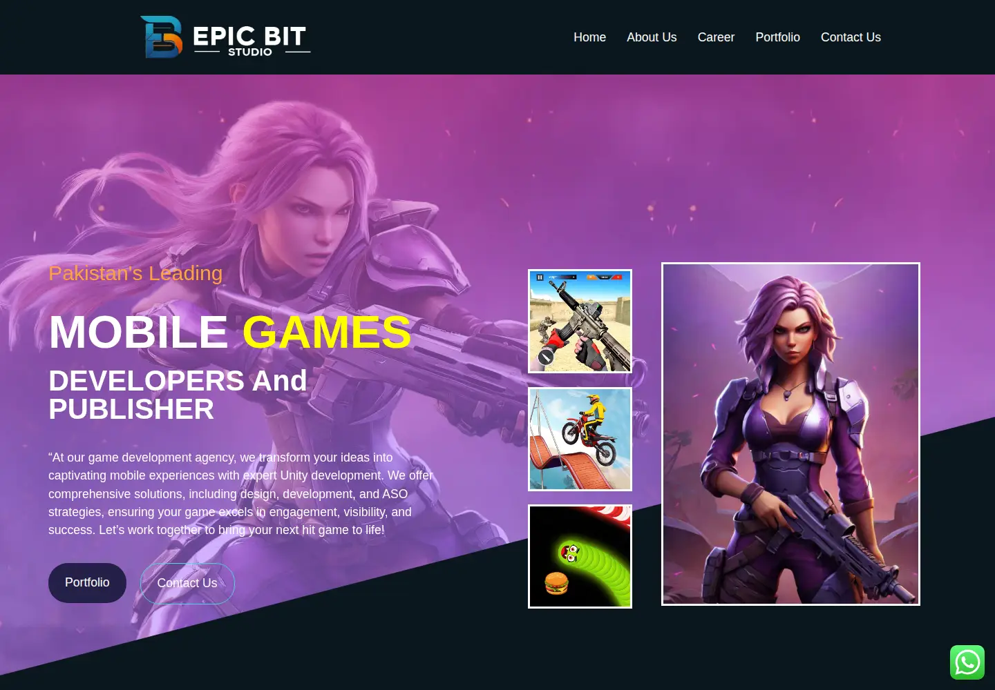 Captured homepage of epicbitstudio.com in the current scan