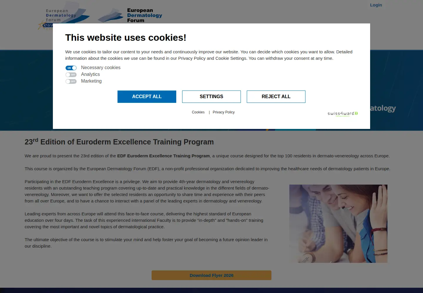 Screenshot of eurodermexcellence.com