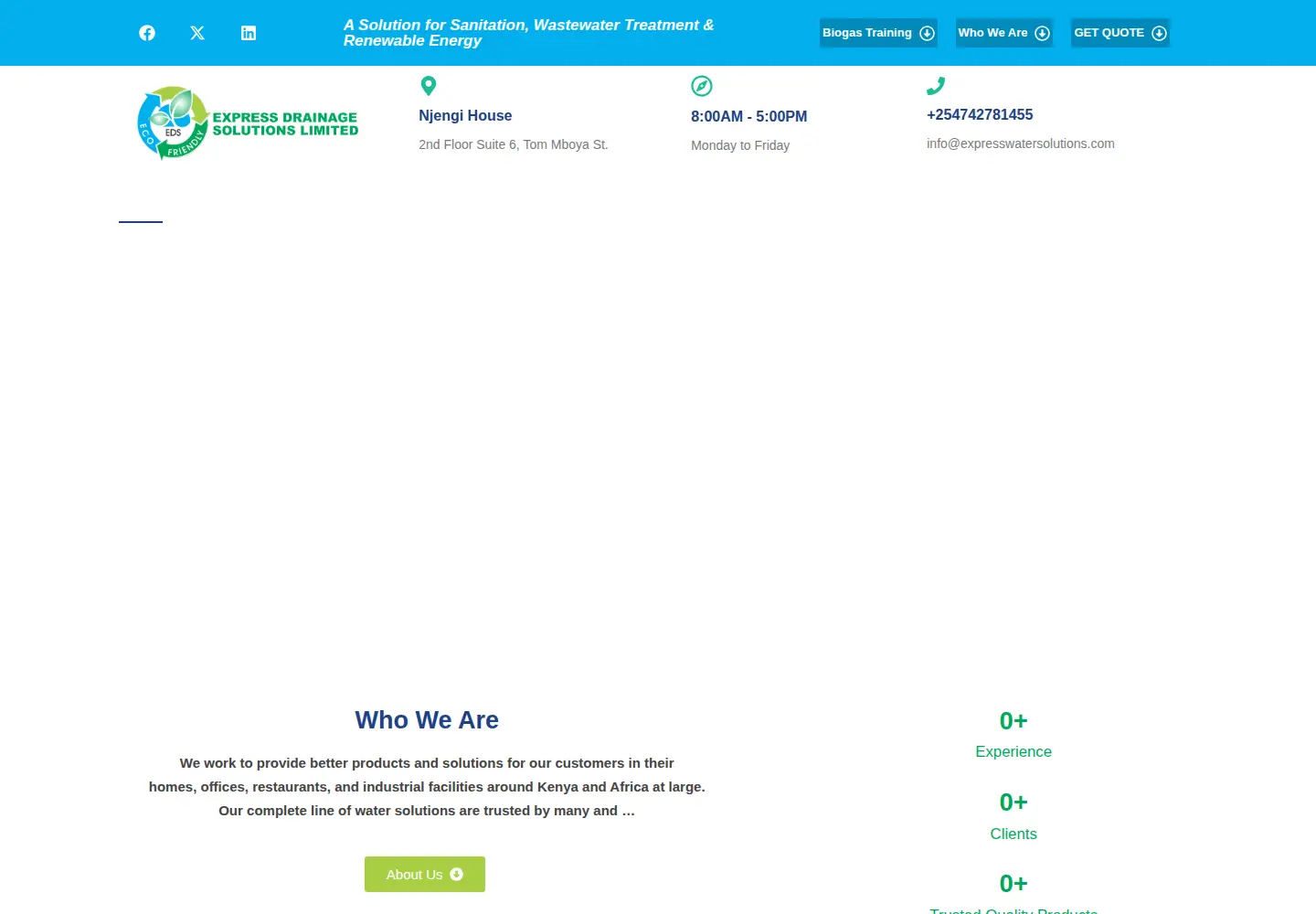 Captured homepage of expresswatersolutions.com in the current scan