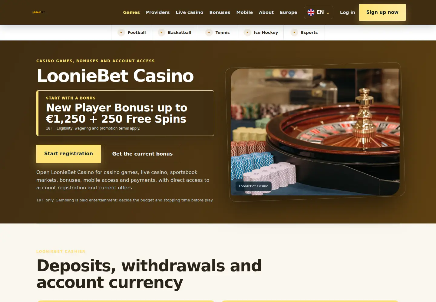Screenshot of looniebet.eu