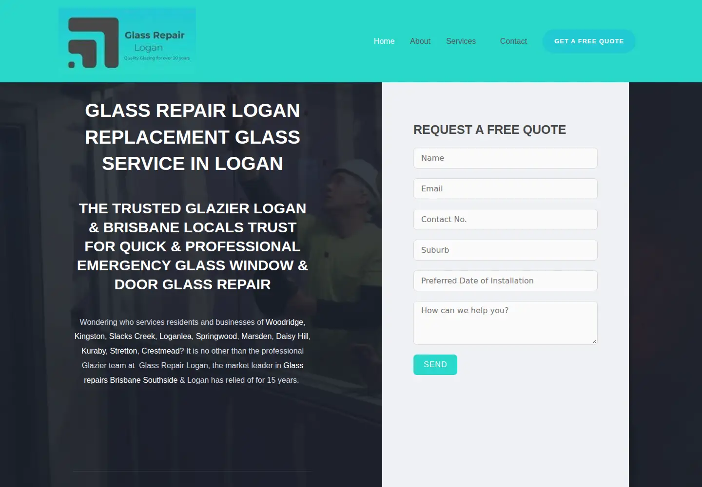 Screenshot of glassrepairlogan.com
