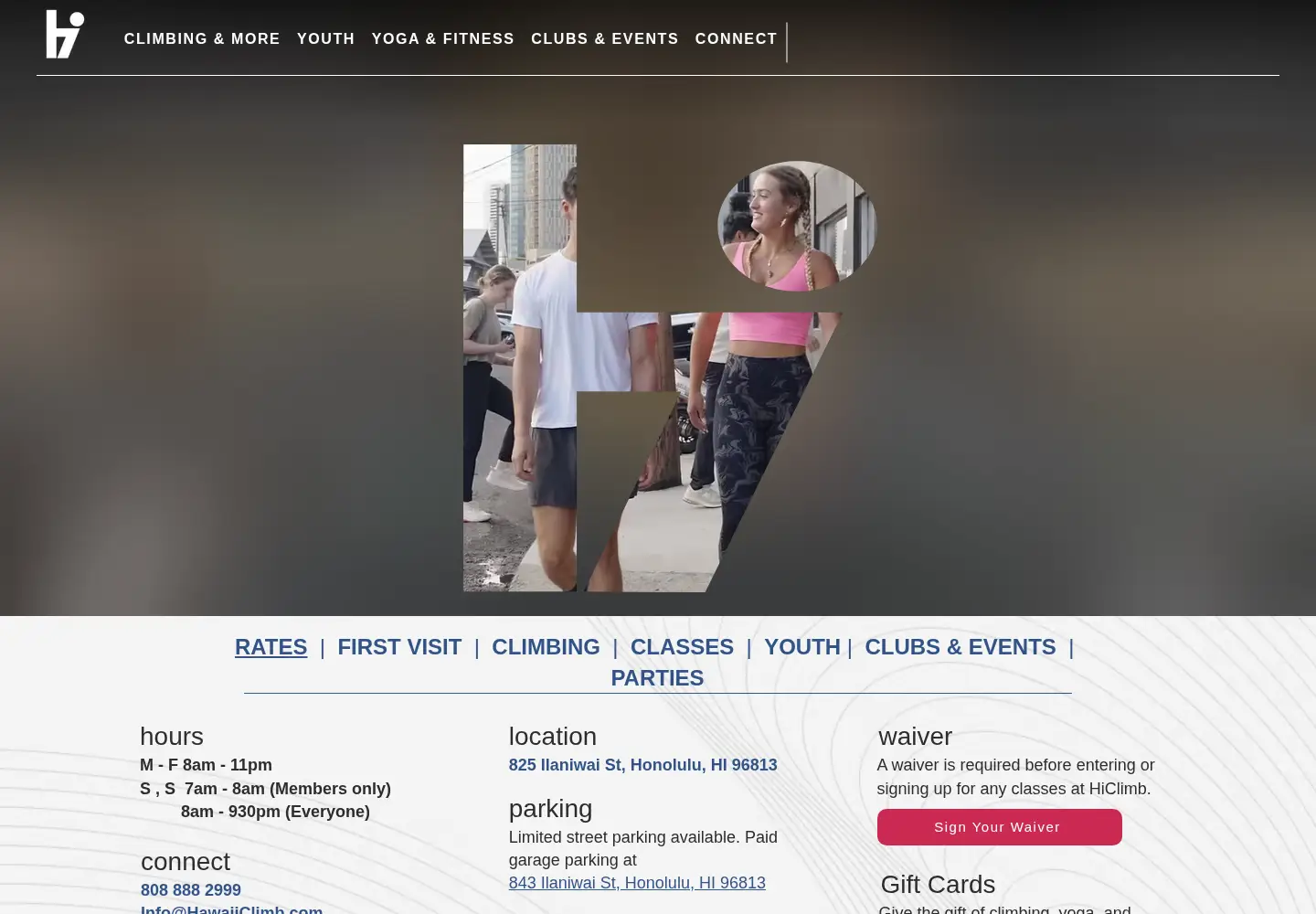 Captured homepage of hawaiiclimb.com in the current scan