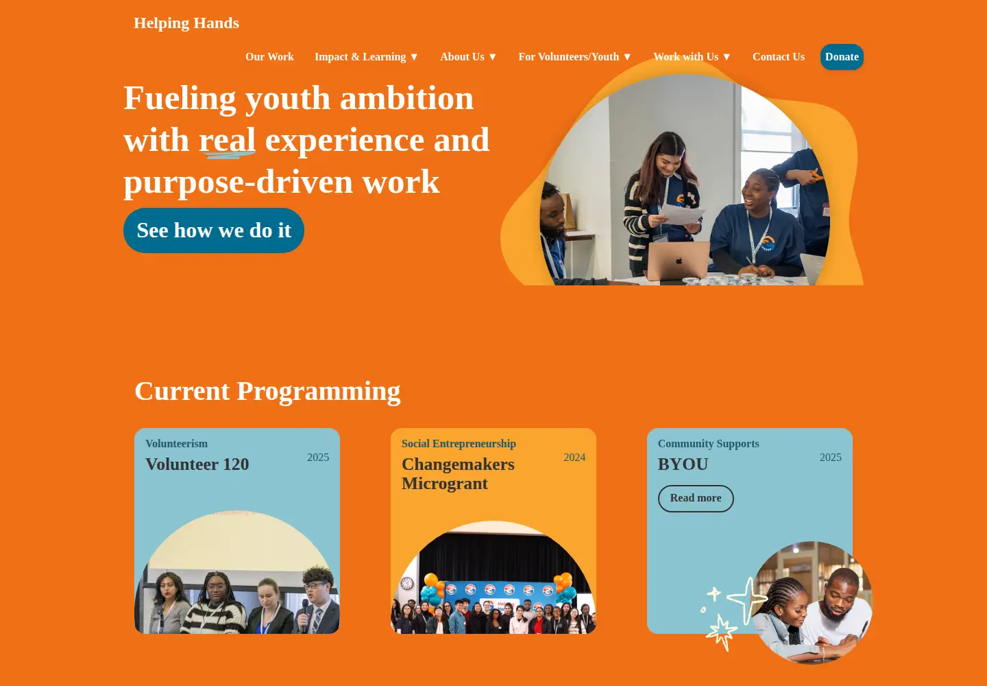 Screenshot of helpinghandsapp.com