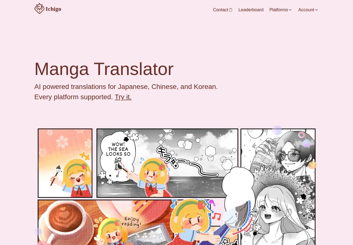 Captured homepage of ichigoreader.com in the current scan