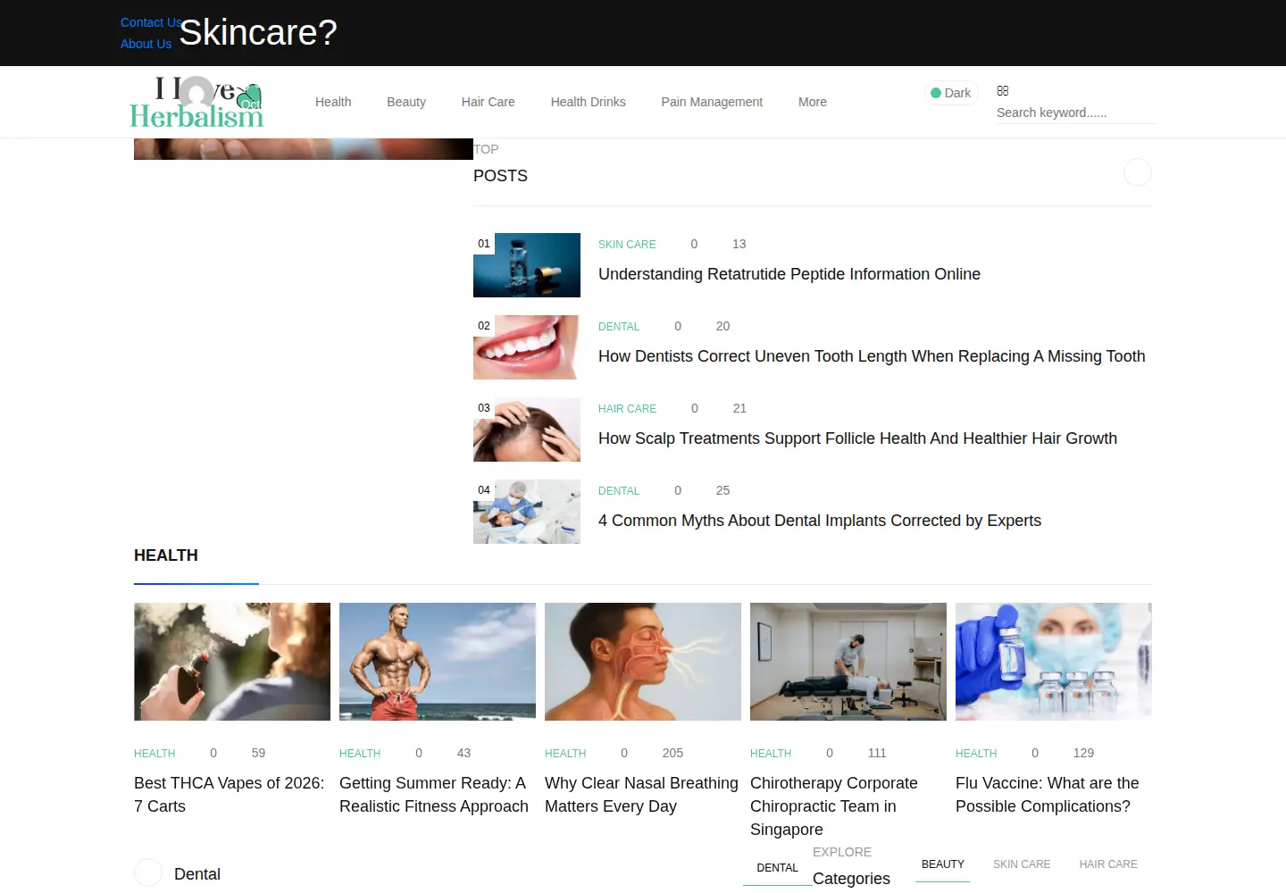 Captured homepage of iloveherbalism.com in the current scan