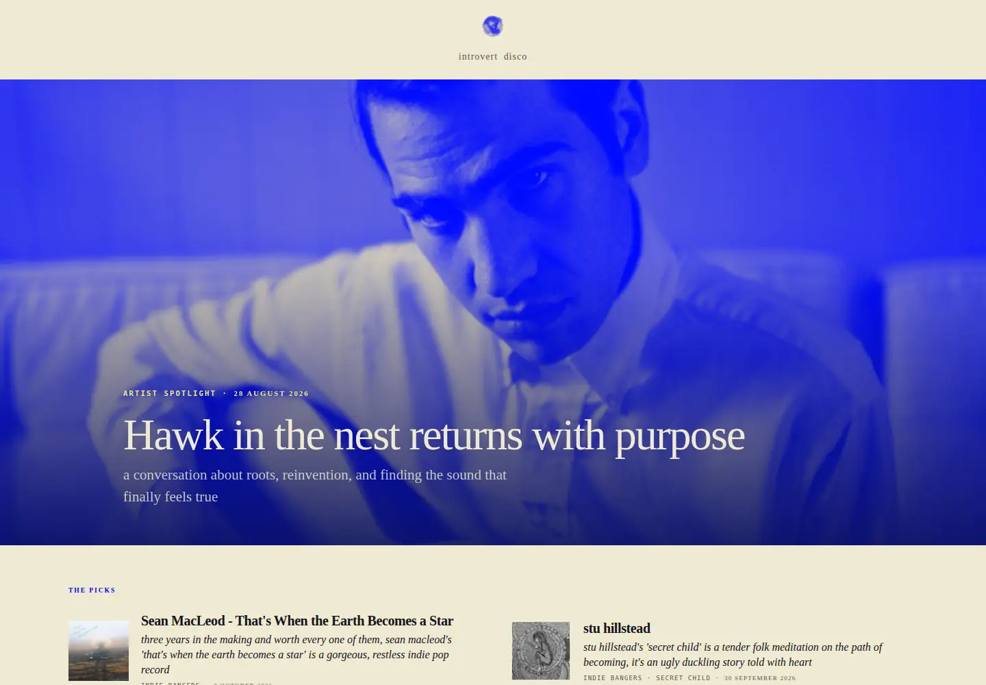 Captured homepage of introvertdisco.com in the current scan