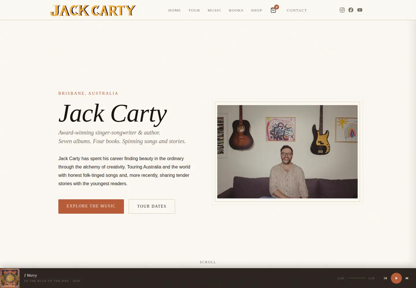 Captured homepage of jackcarty.com in the current scan