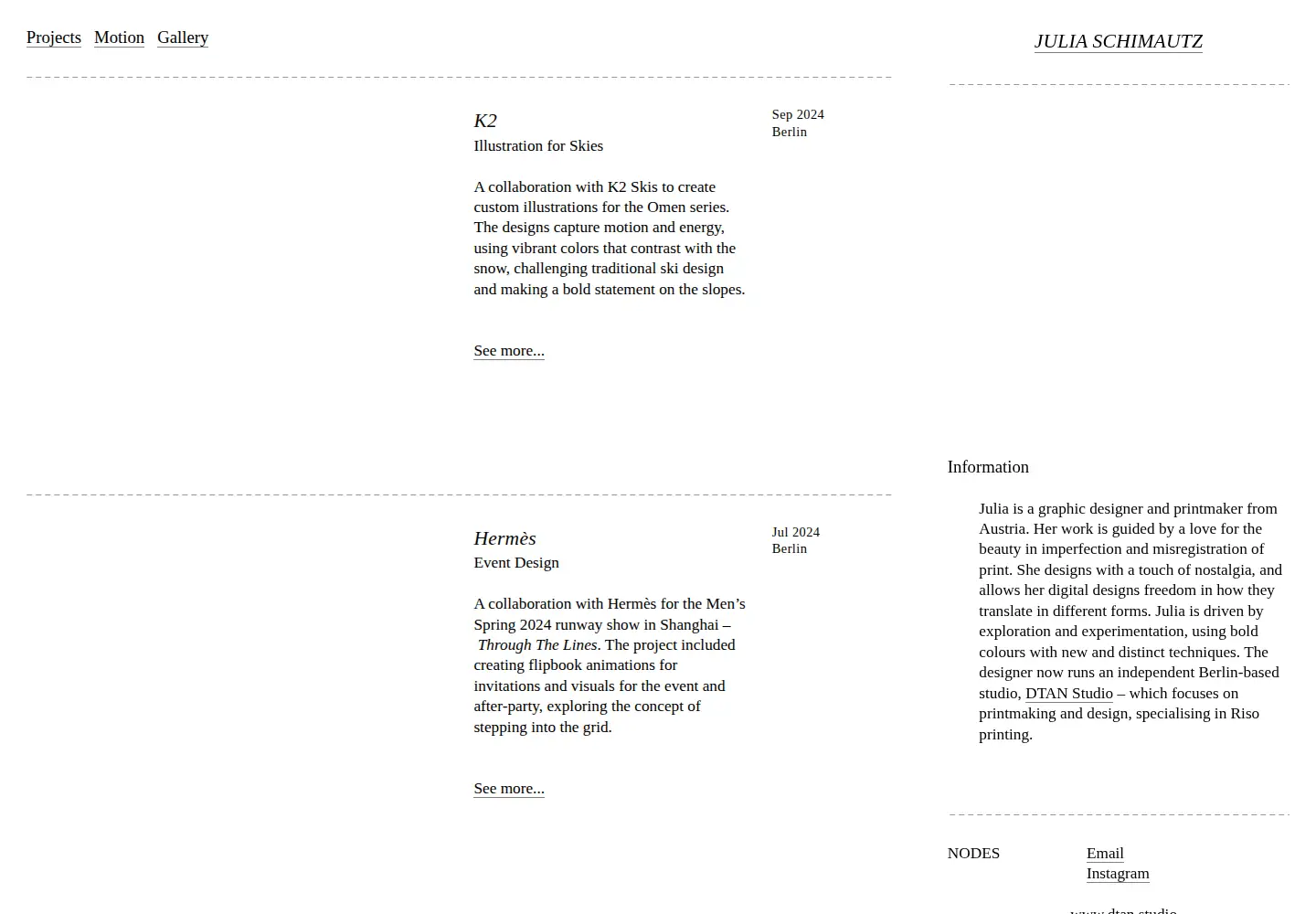 Screenshot of juliaschimautz.com