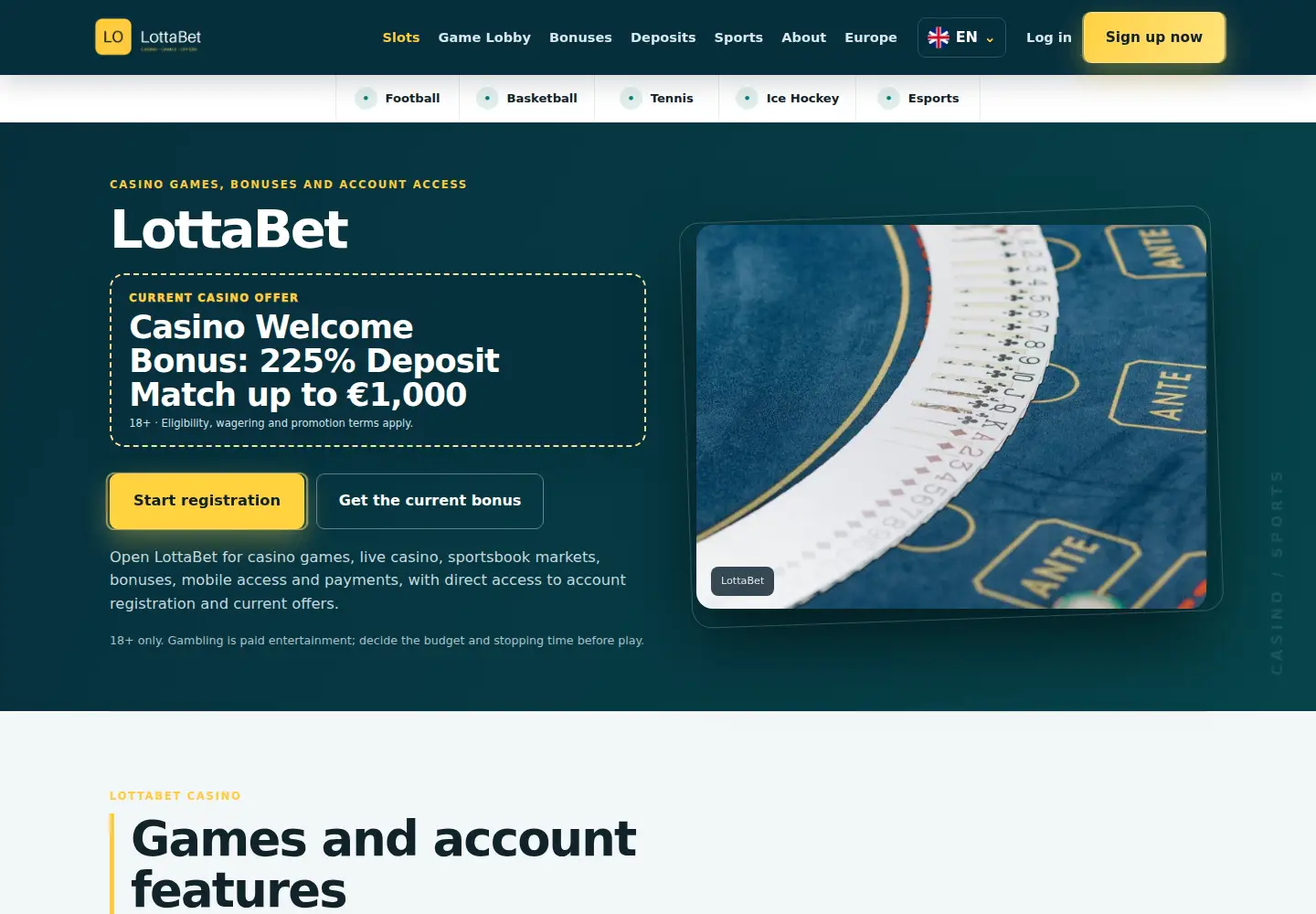 Screenshot of lottabet.eu
