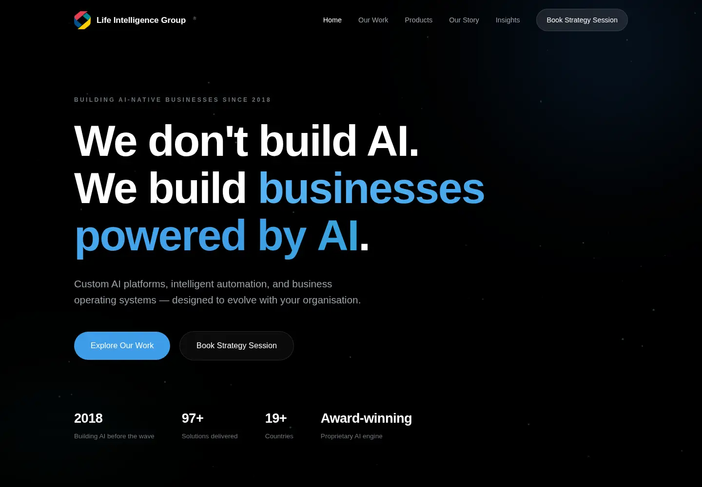 Screenshot of lifeintelligencegroup.com