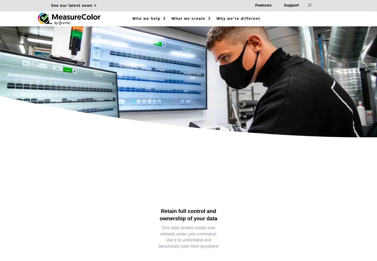 Screenshot of measurecolor.com
