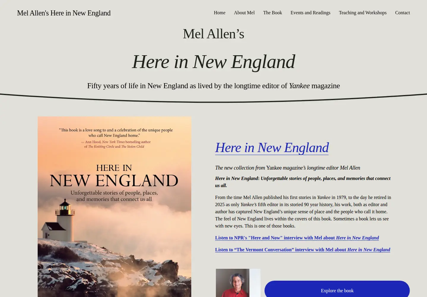 Captured homepage of melallennewengland.com in the current scan