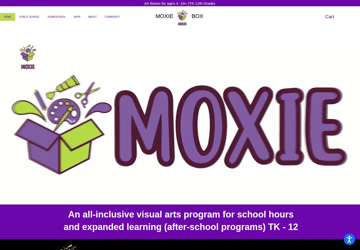Screenshot of moxieboxart.com