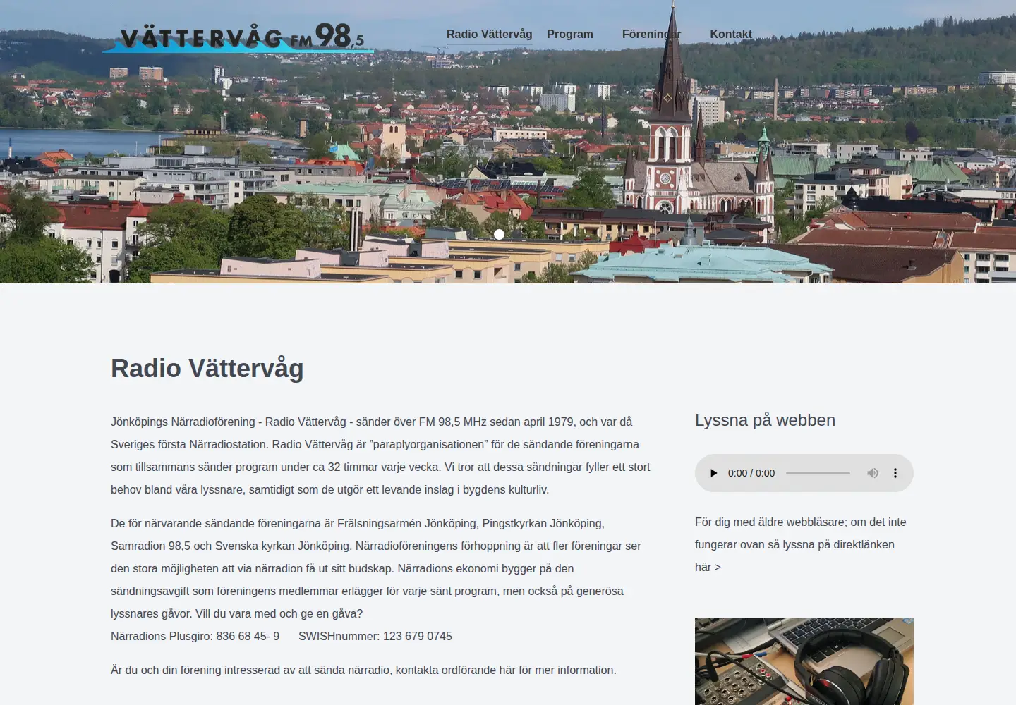 Captured homepage of radiovv.com in the current scan