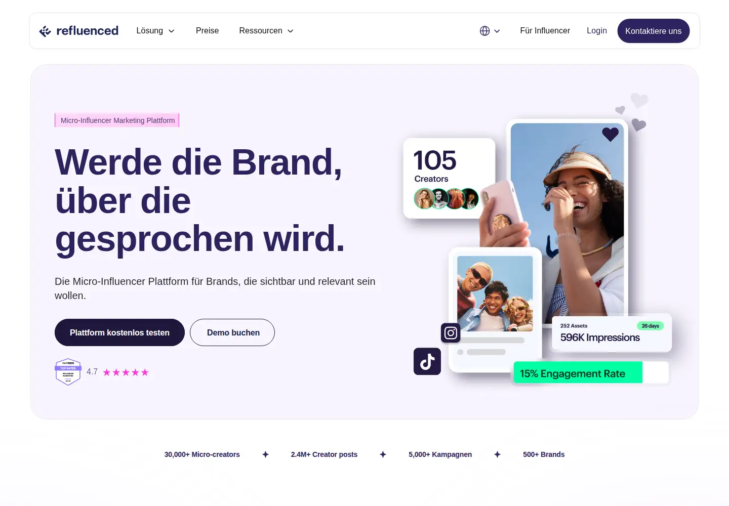 Screenshot of refluenced.com