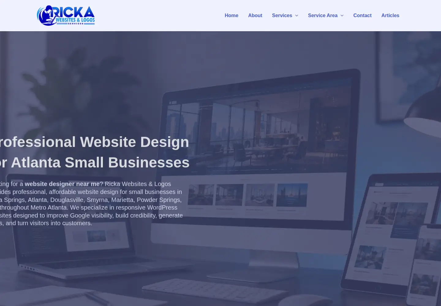 Screenshot of rickawebsitesandlogos.com