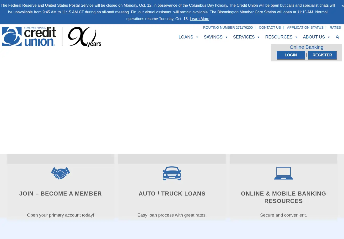 Captured homepage of statefarmfcu.com in the current scan