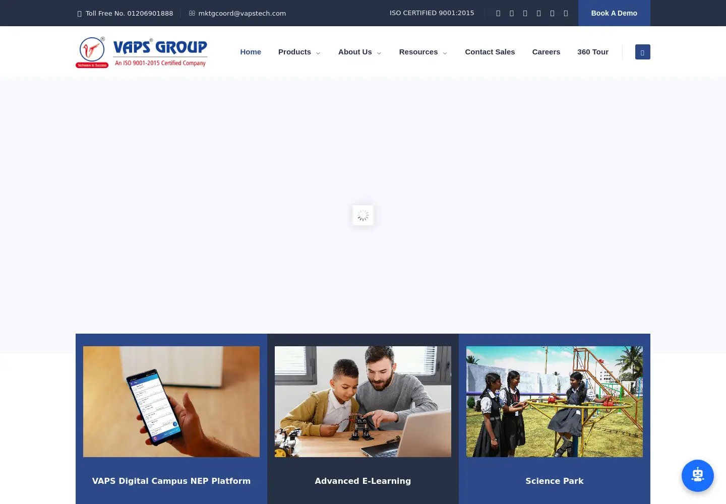 Captured homepage of vapstech.com in the current scan