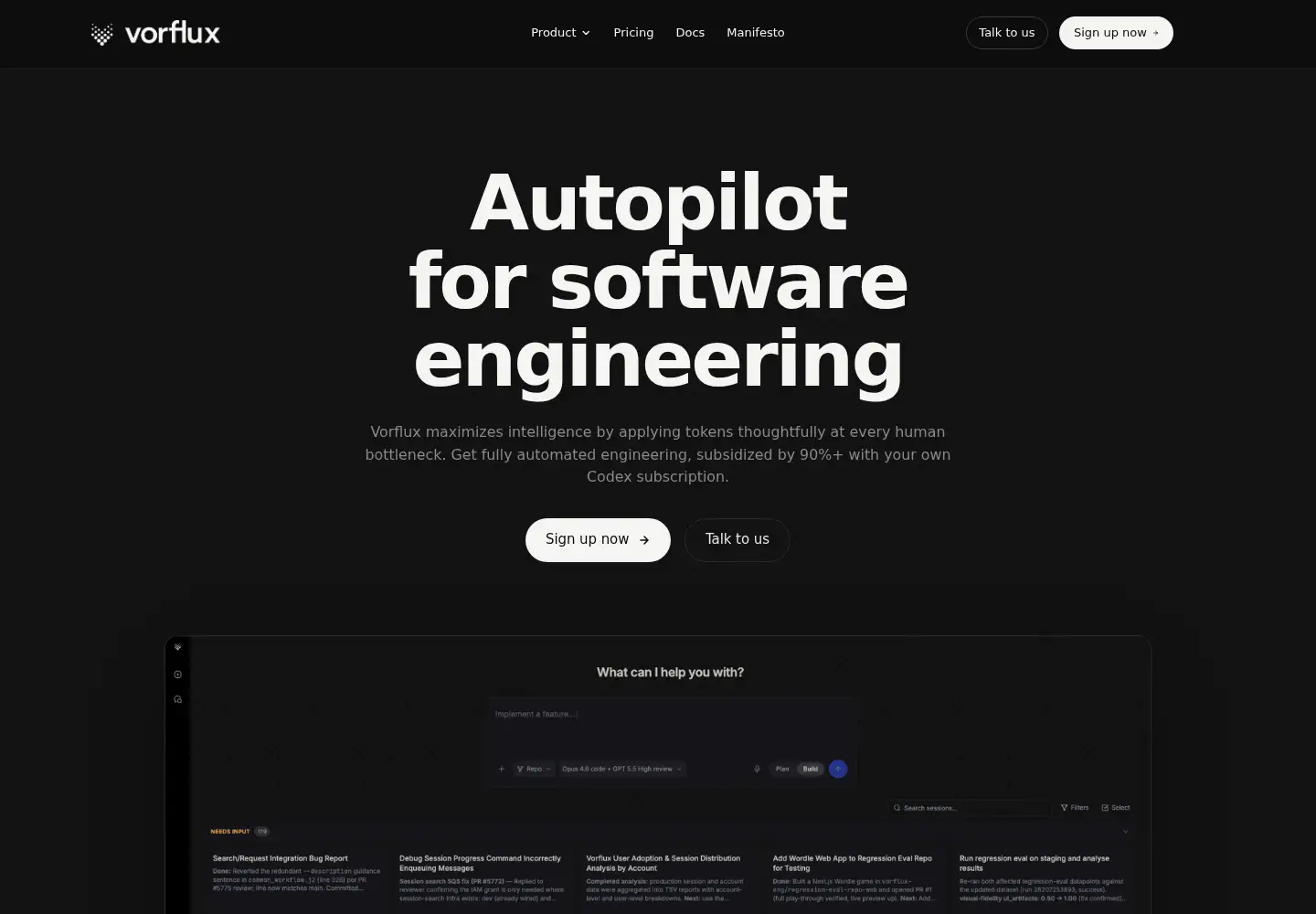Screenshot of vorflux.com