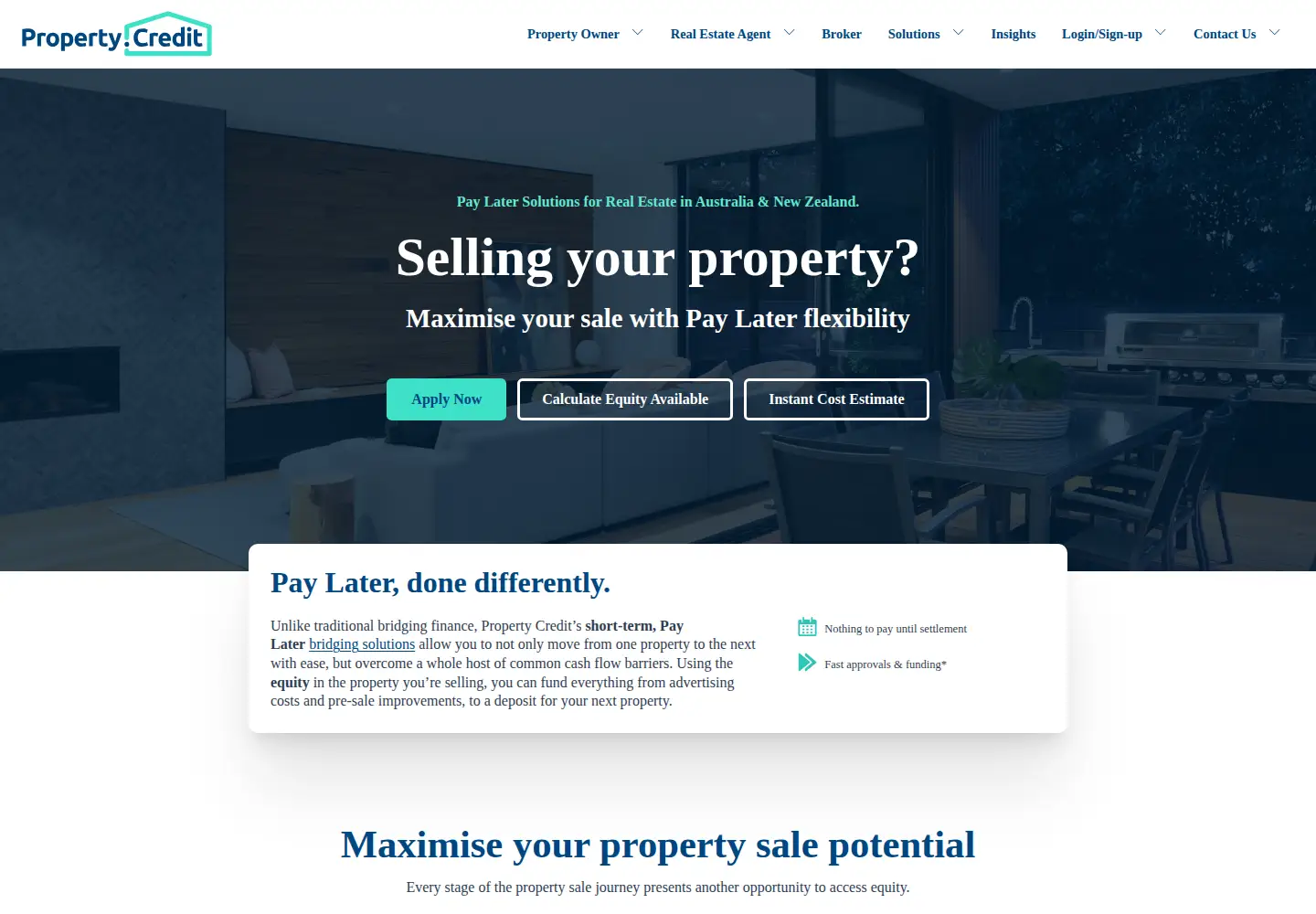 Screenshot of property.credit