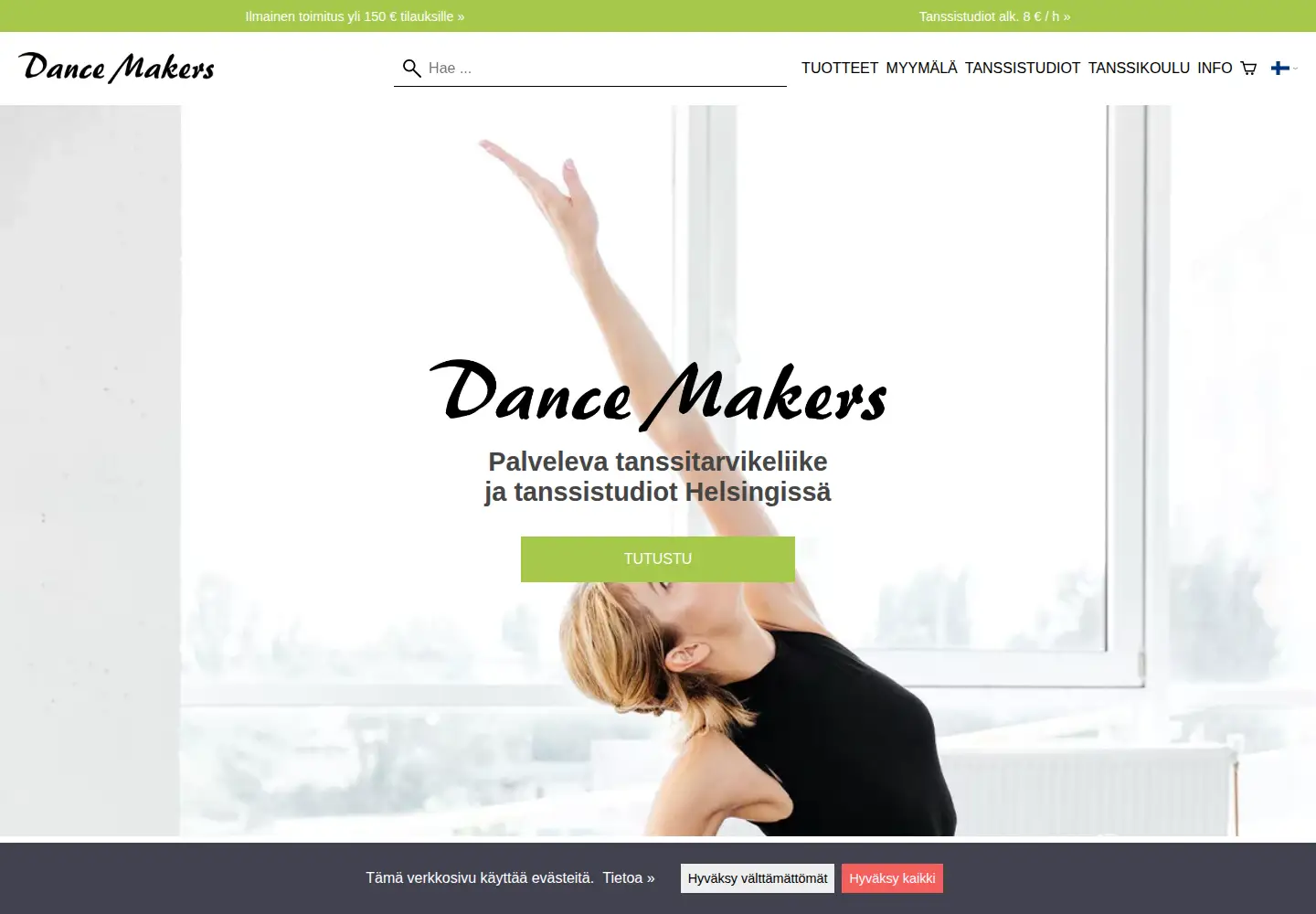Captured homepage of dancemakers.fi in the current scan