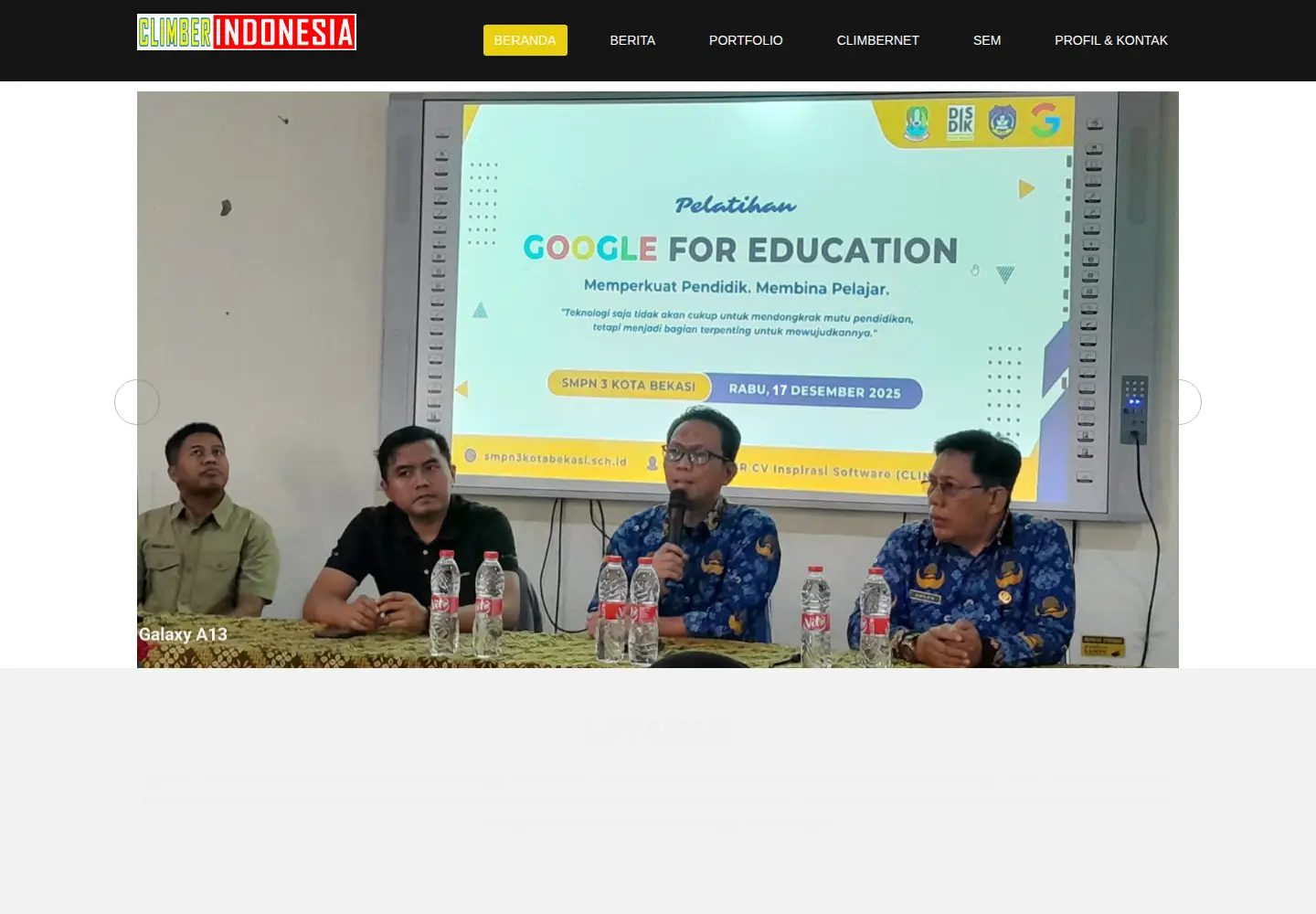 Captured homepage of climberindonesia.id in the current scan