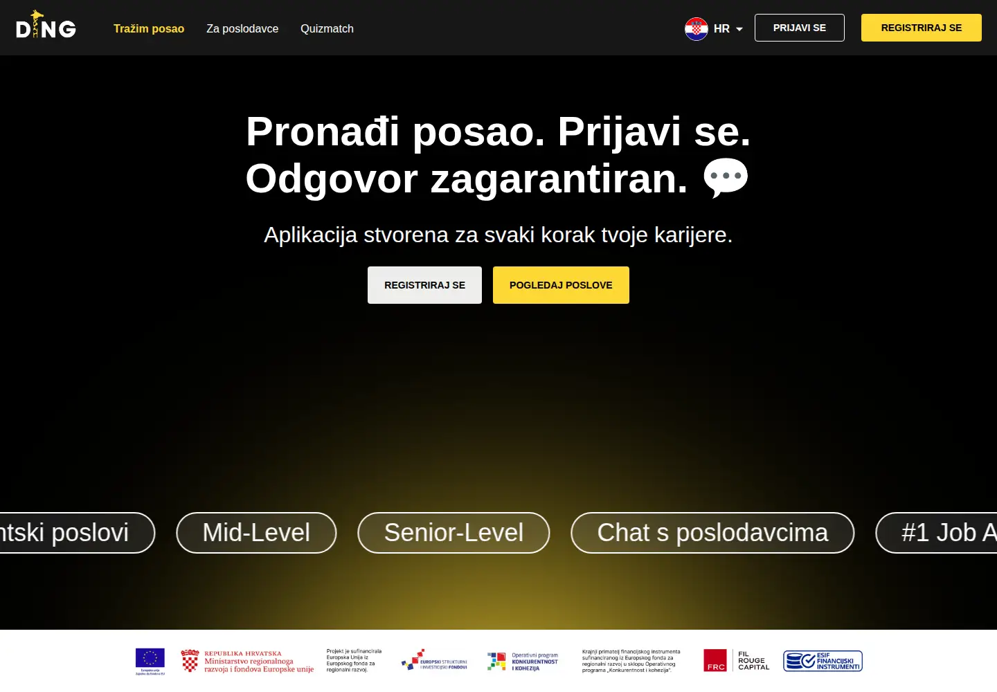 Screenshot of ding.jobs