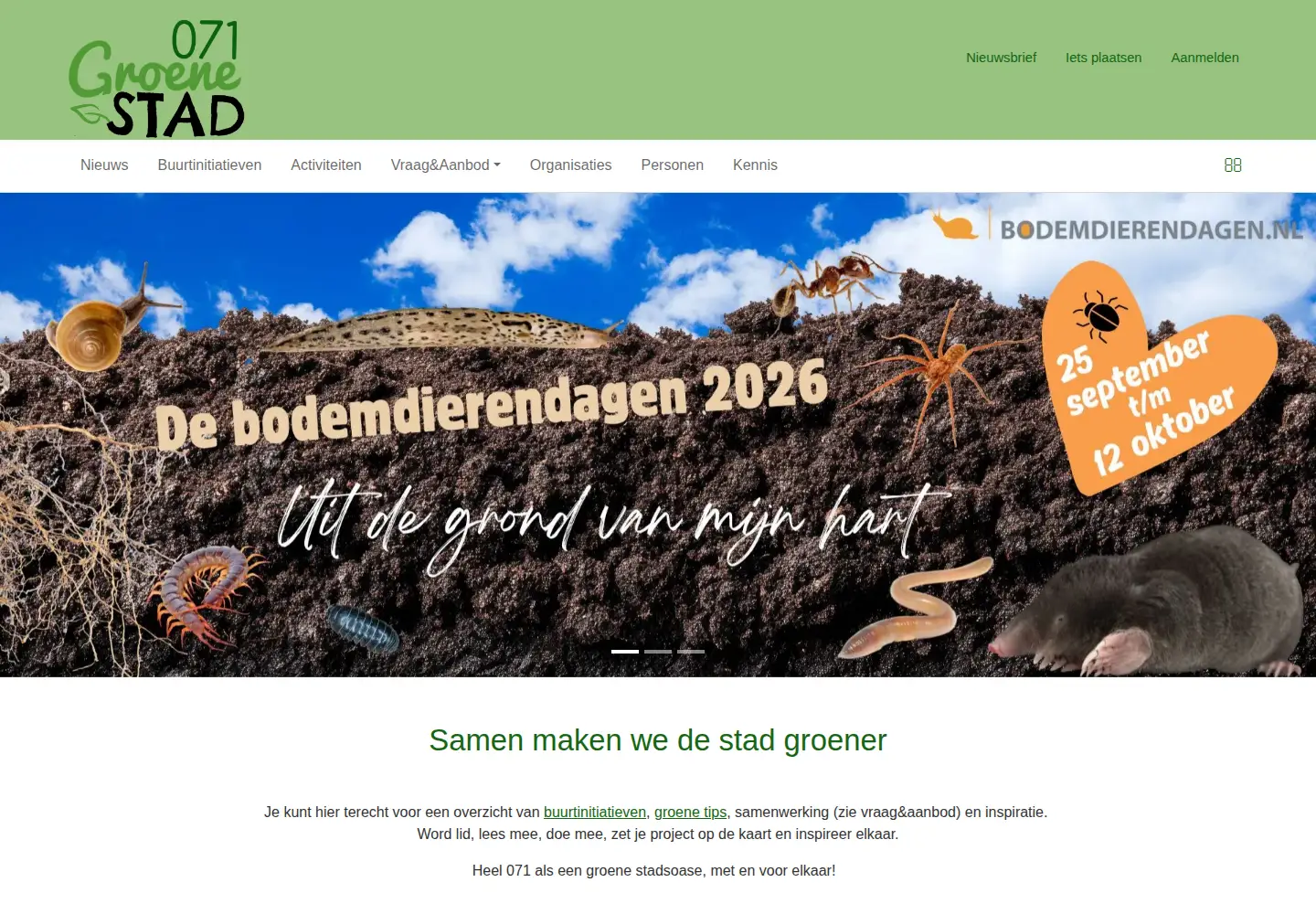 Captured homepage of groenestad071.nl in the current scan