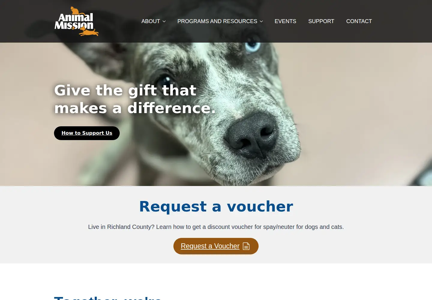 Screenshot of animalmission.org