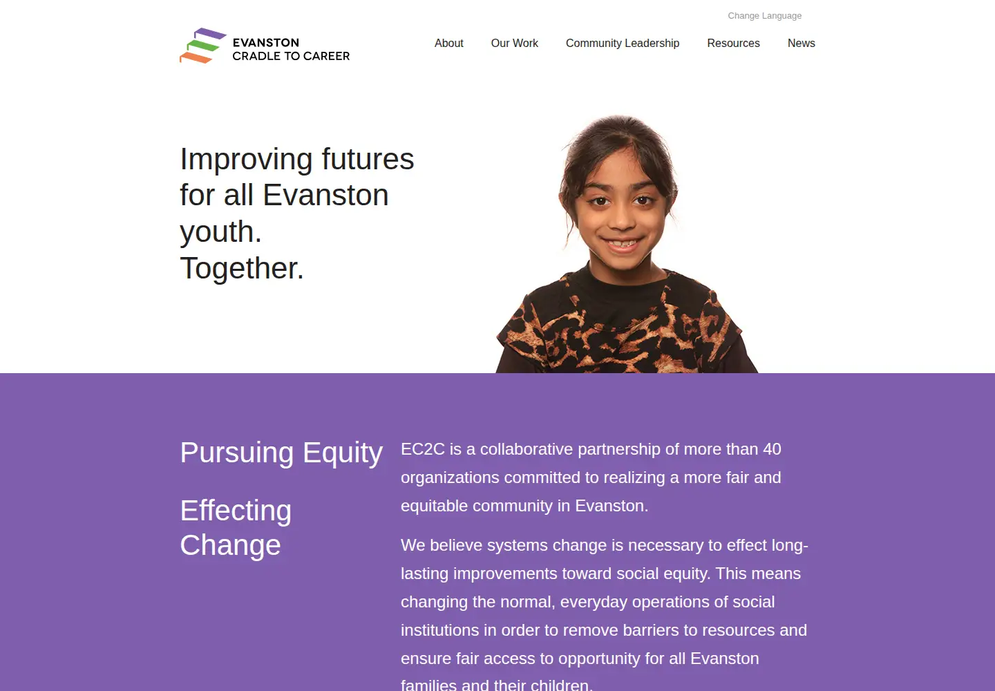 Screenshot of evanstonc2c.org