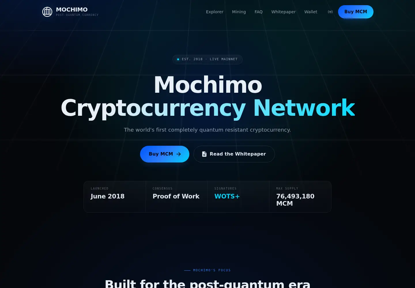 Screenshot of mochimo.org