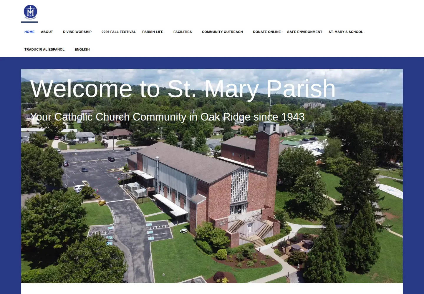 Screenshot of stmarysoakridge.org