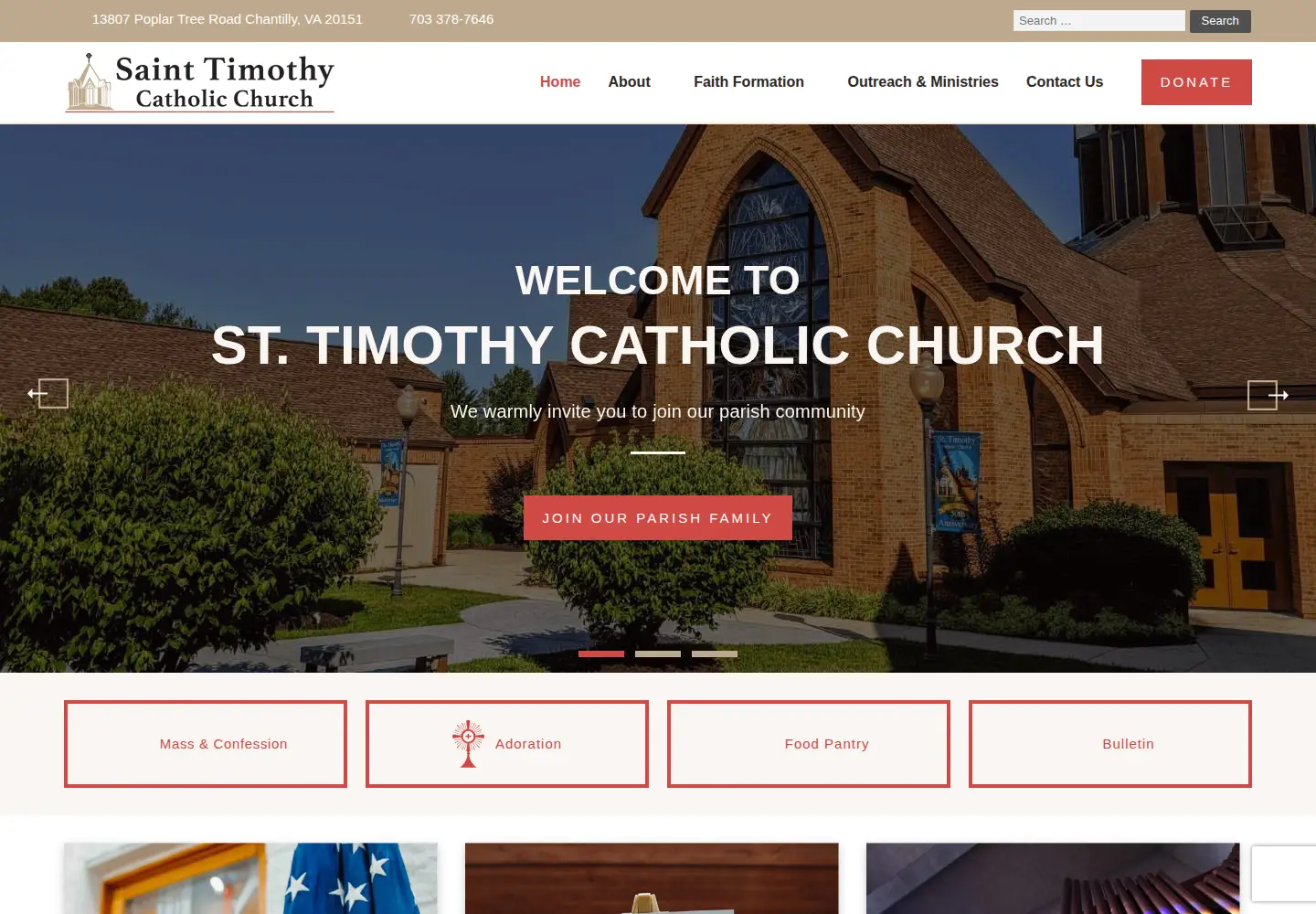 Screenshot of sttimothyparish.org