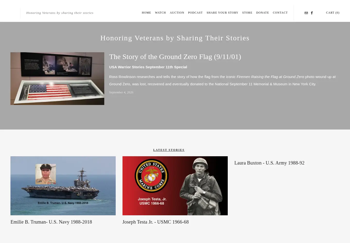 Screenshot of usawarriorstories.org