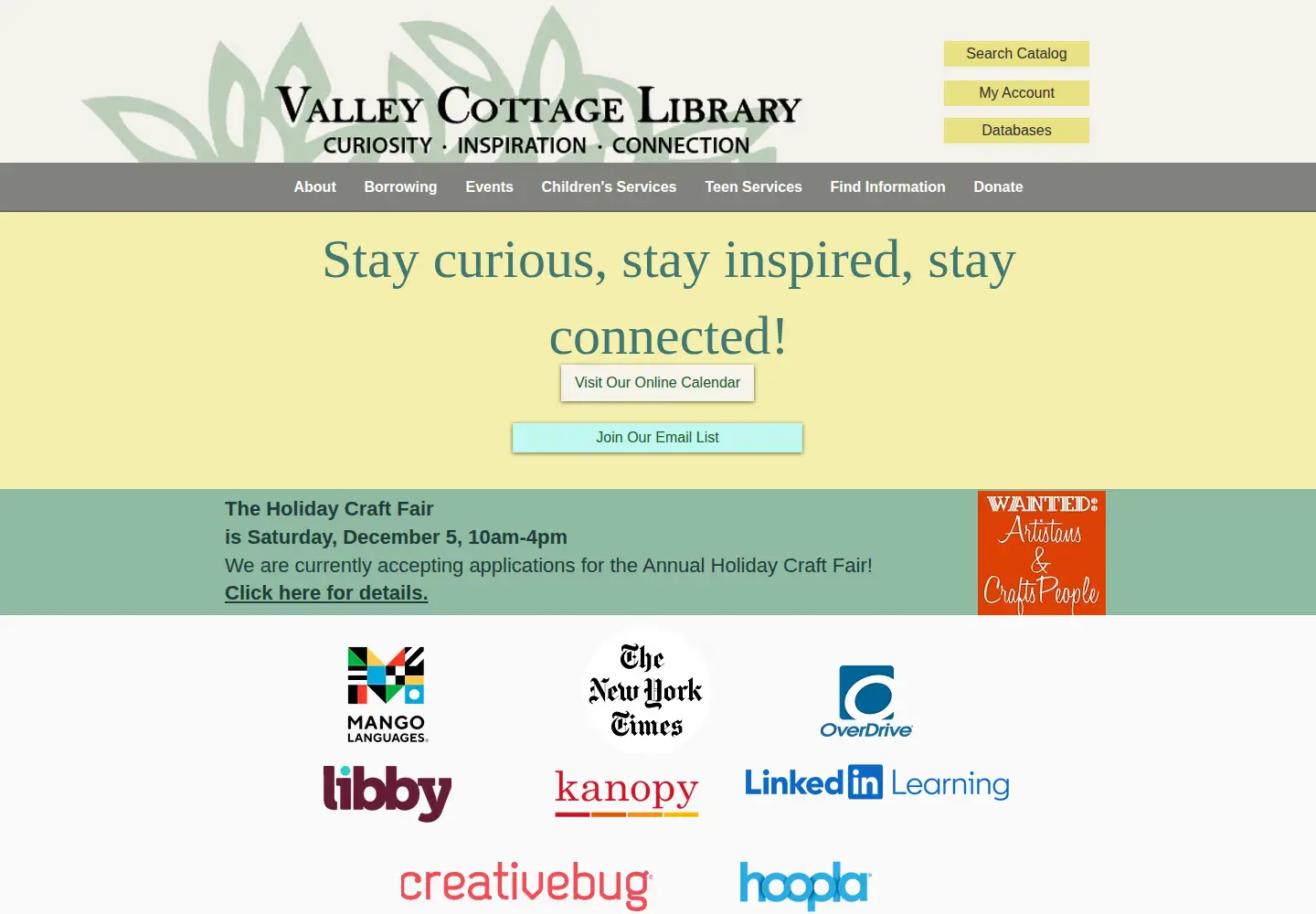 Screenshot of valleycottagelibrary.org
