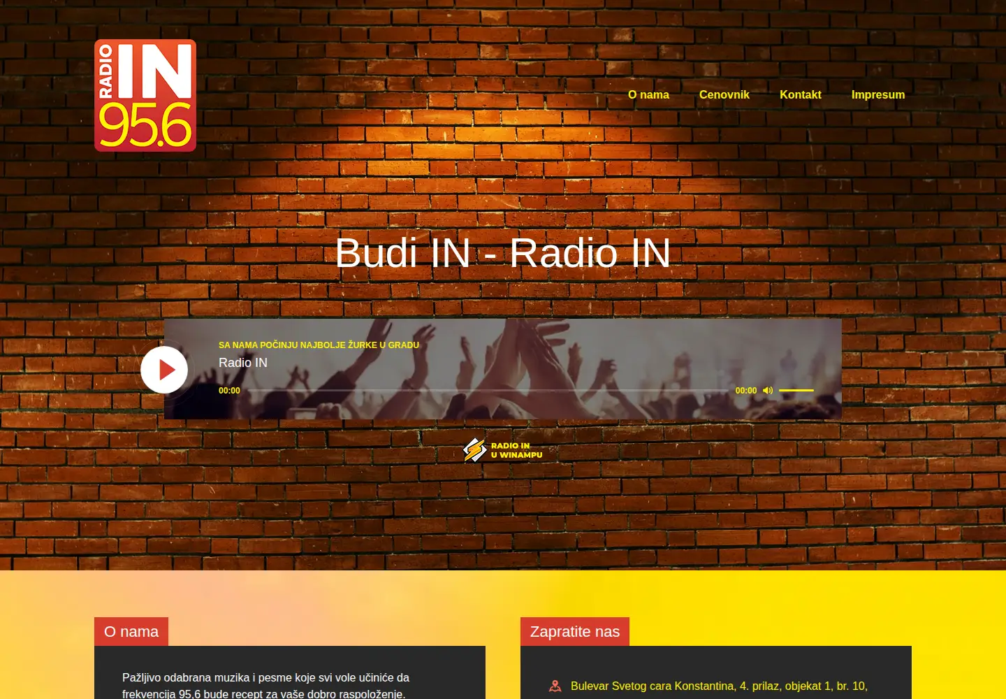 Screenshot of radioin.co.rs