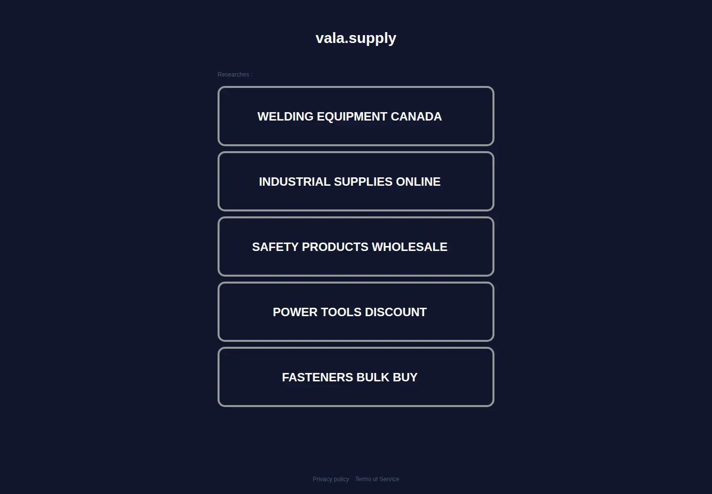 Screenshot of vala.supply