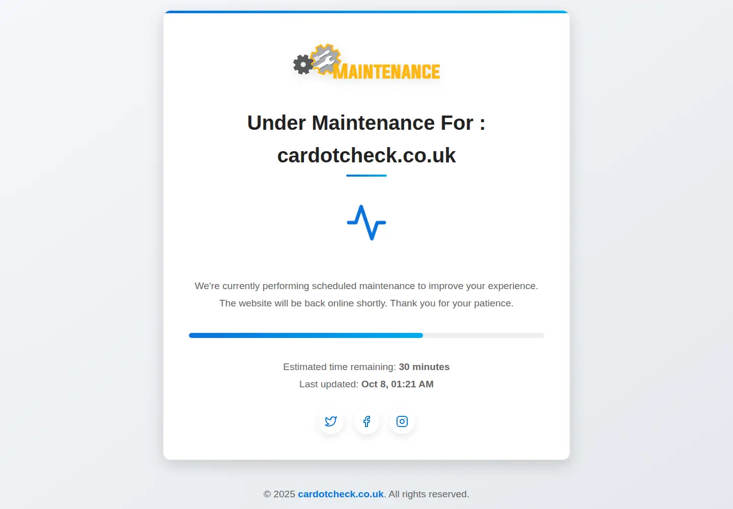 Screenshot of cardotcheck.co.uk