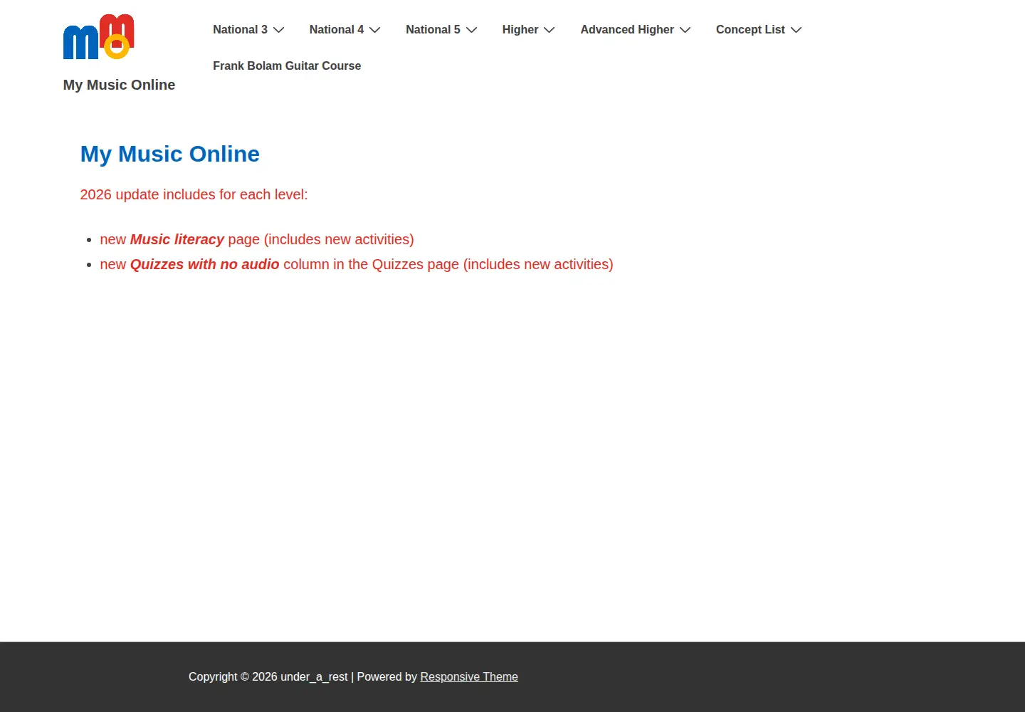 Screenshot of mymusiconline.co.uk