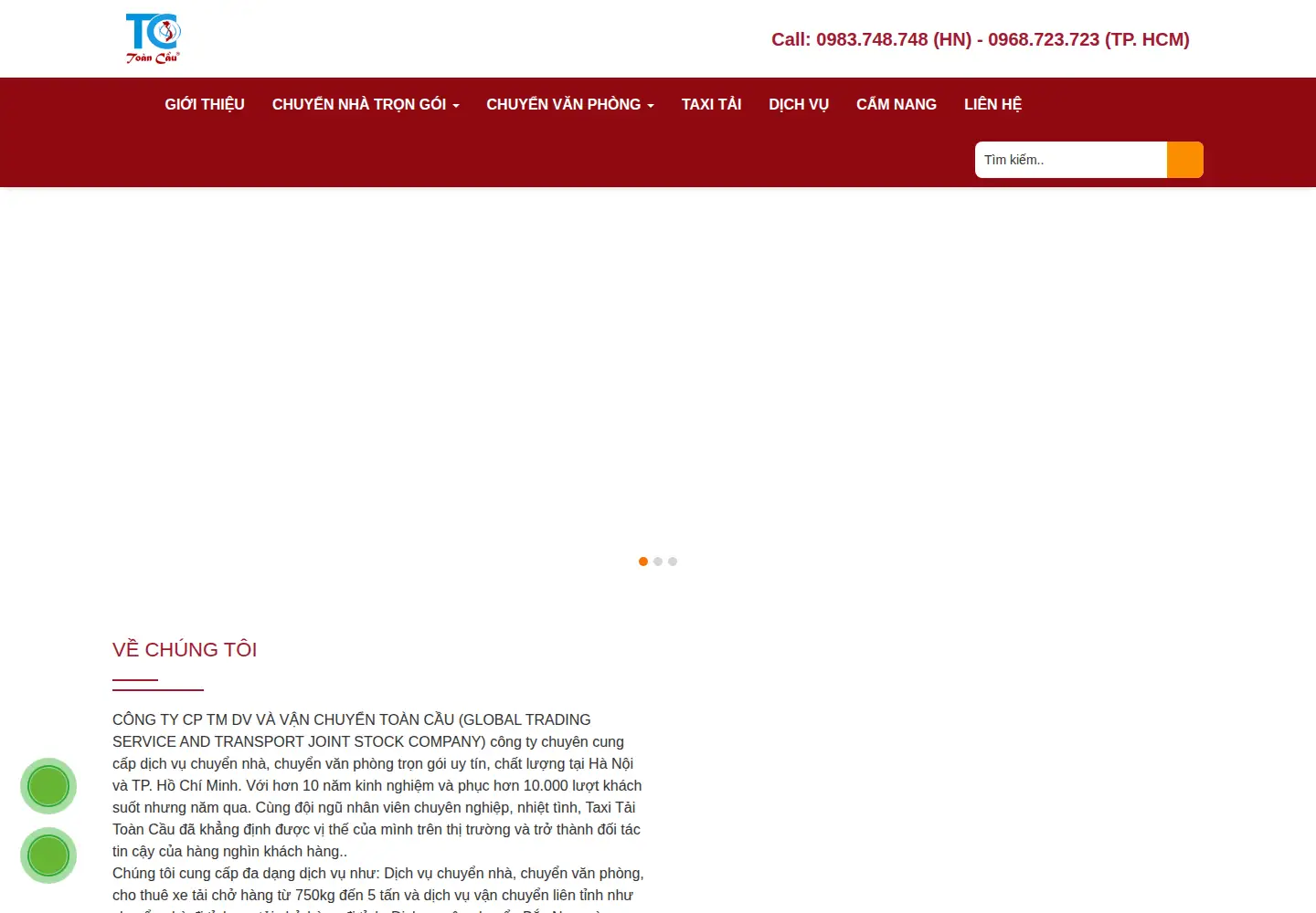 Screenshot of dichvuchuyennhagiare.com.vn